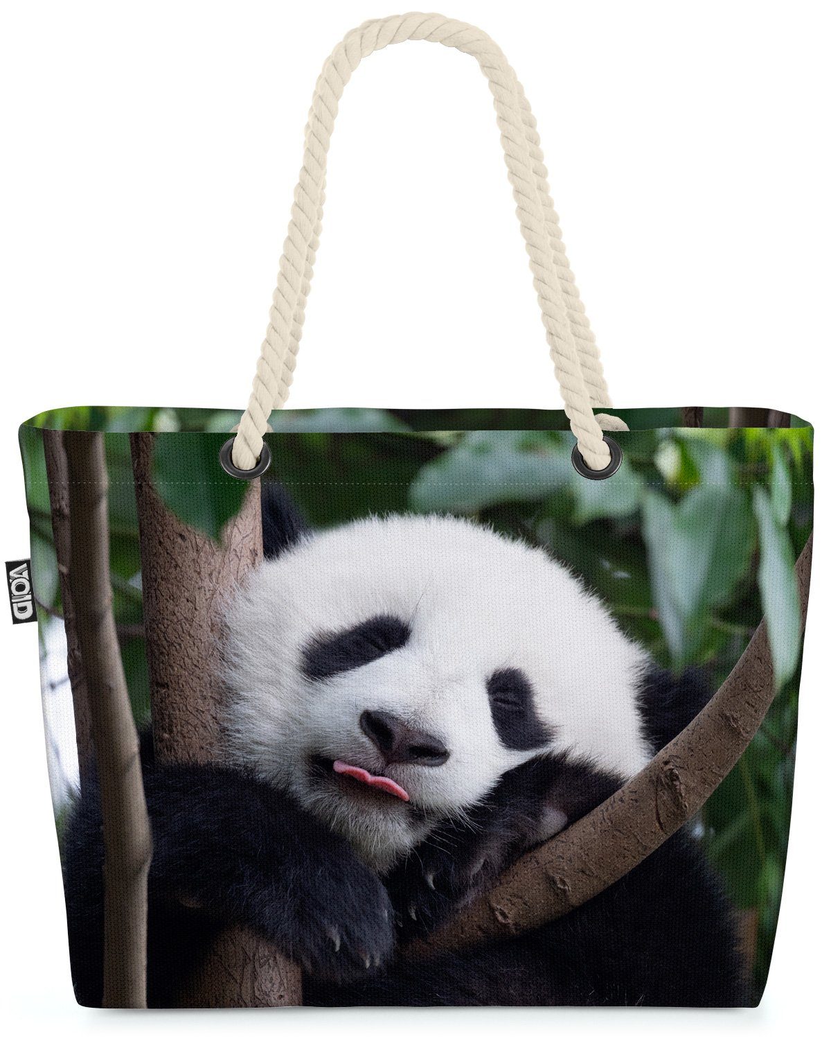 VOID Strandtasche (1-tlg), Panda Urwald Baum Bambus Tier Asien Bär Pandabär Kinderzimmer Muster