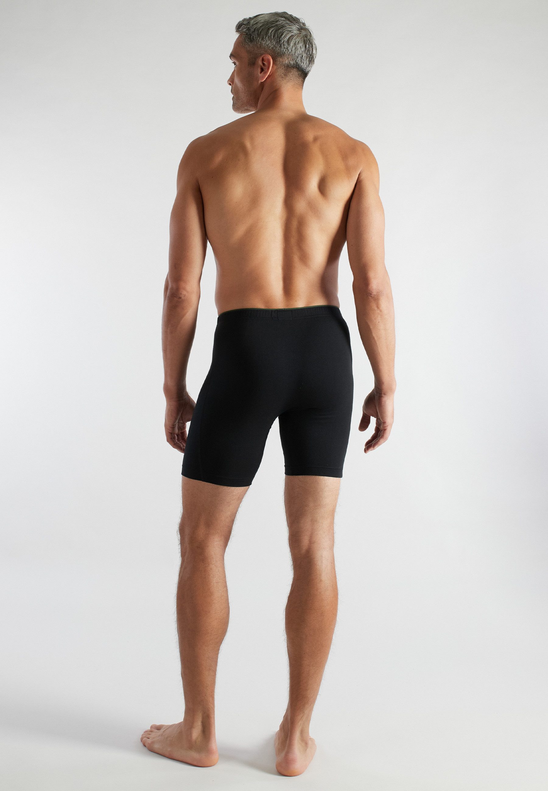 CECEBA Boxershorts CECEBA Herren Long-Pants grün uni 2er Pack (2-St)