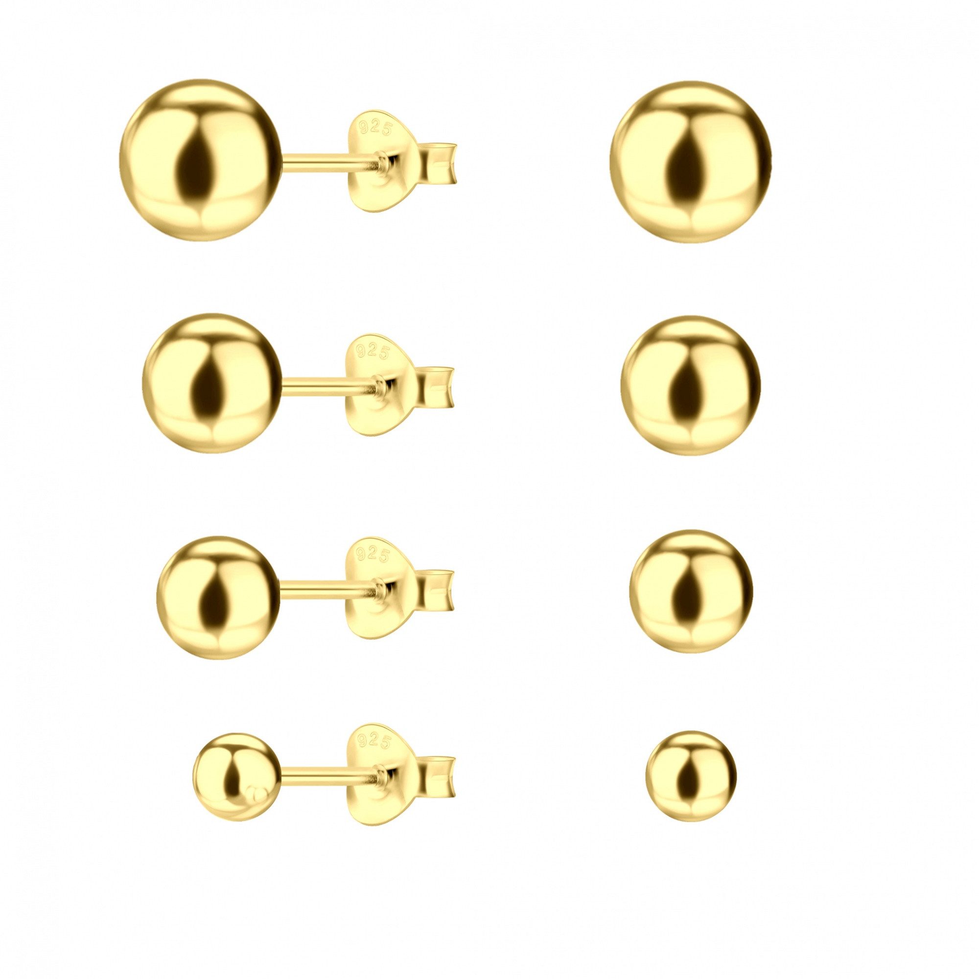 ALEXANDER YORK Ohrstecker-Set BALL in Gold, 4-tlg., 925 Sterling Silber günstig online kaufen