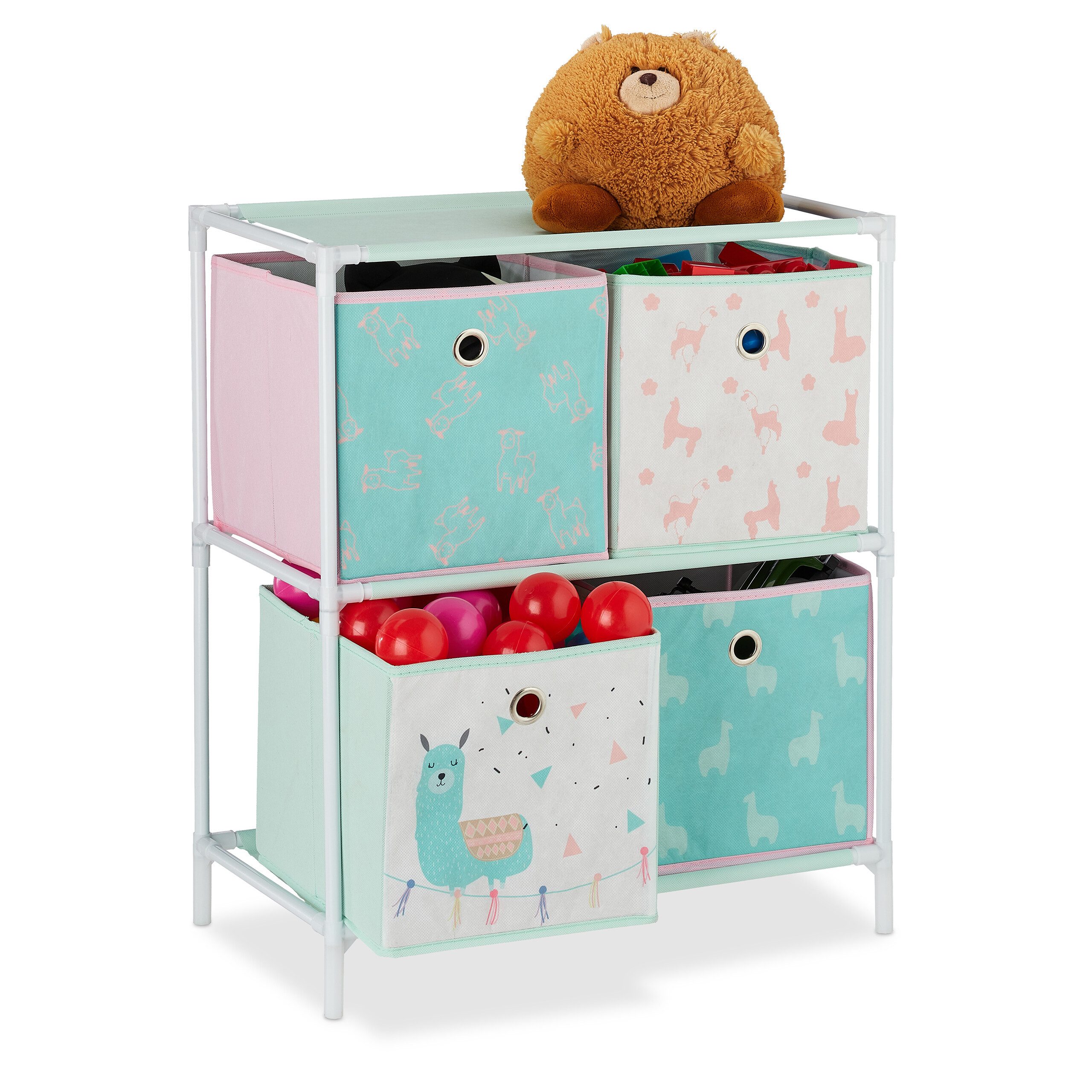 relaxdays Kinderregal Lama mit Boxe, 4 günstig online kaufen