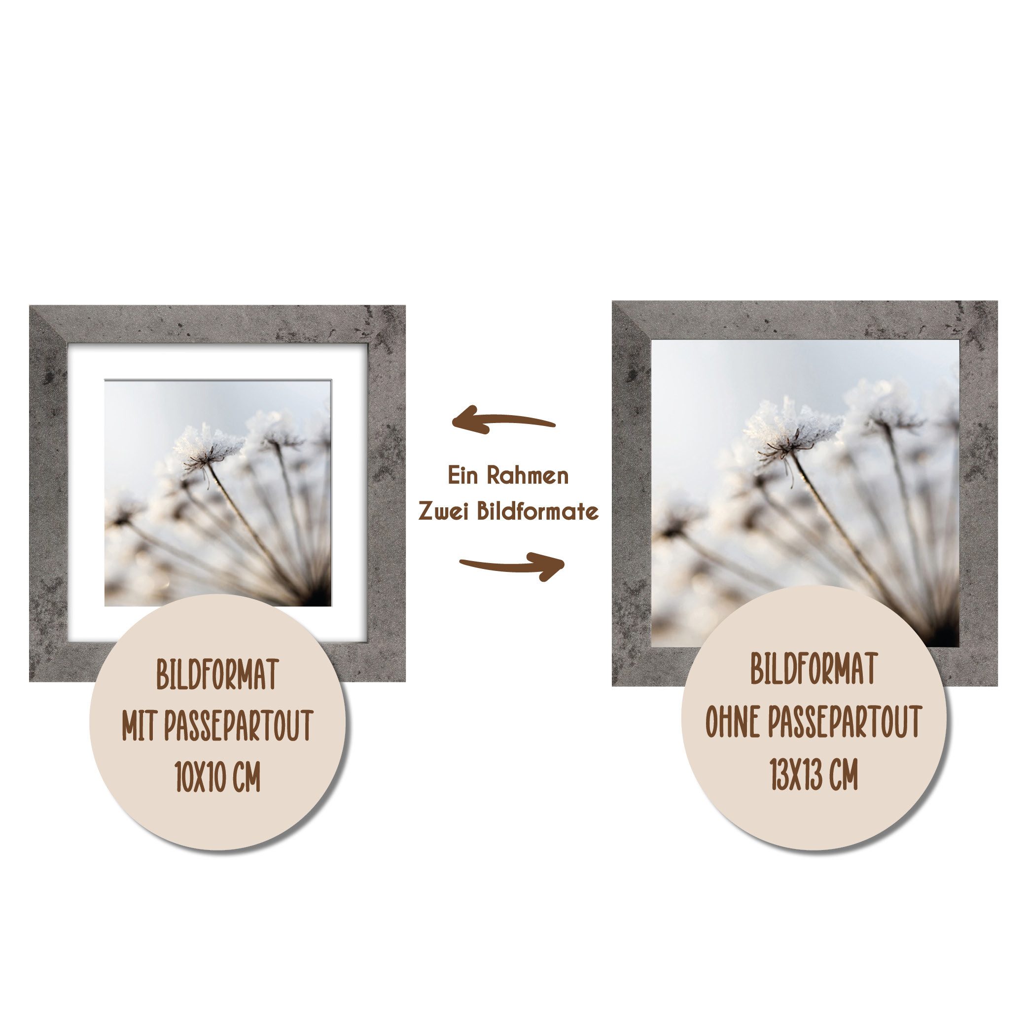 Wackadoo Living Bilderrahmen-Set the Frame Bilderrahmen mit Passepartout, (5er Set), FSC Holz