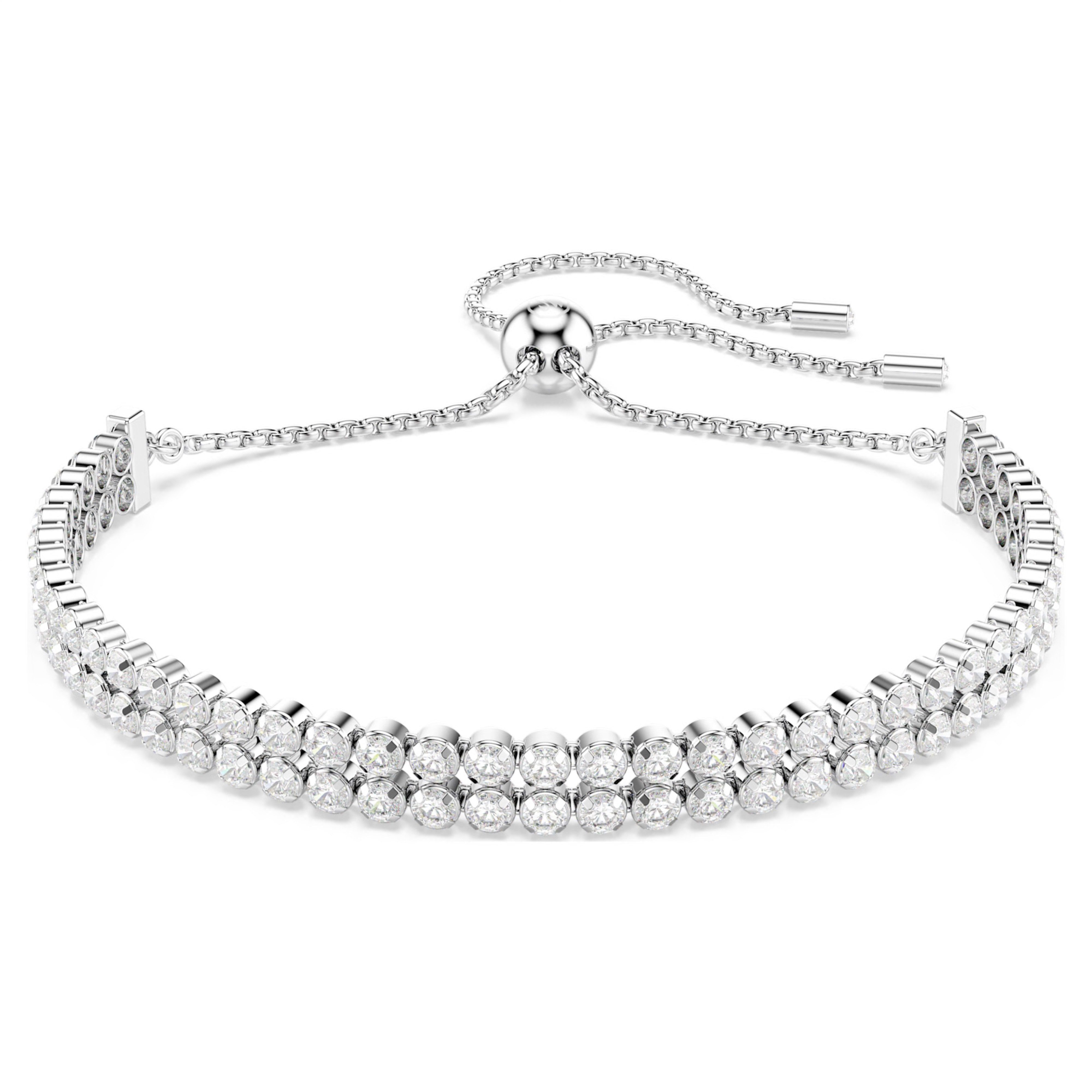 Swarovski Armband Matrix Tennis Armband Rundschliff, Weiß, Rhodiniert 56782 günstig online kaufen