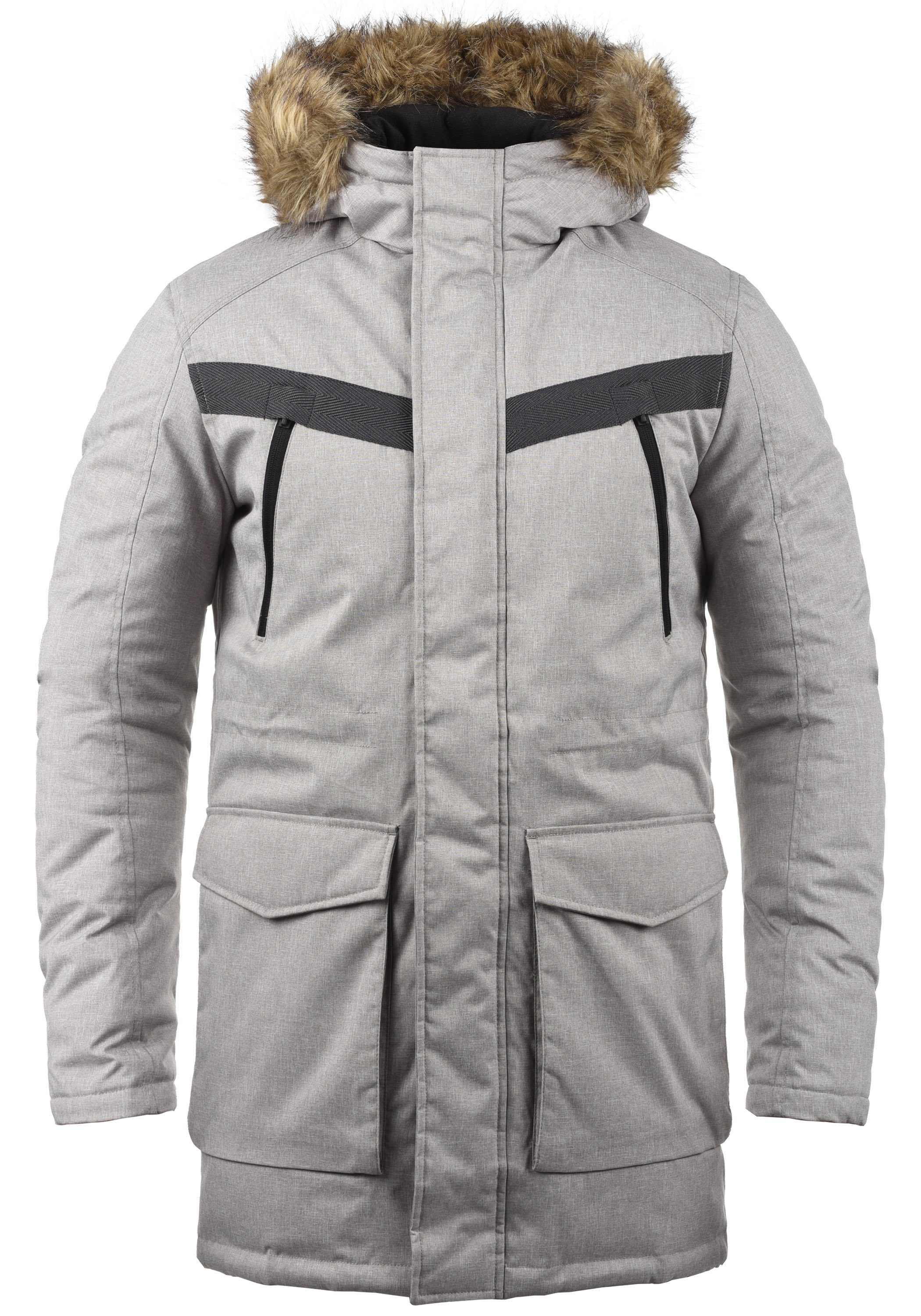 Jack & Jones Parka Wind warme Jacke mit abnehmbarem Kunstfellkragen