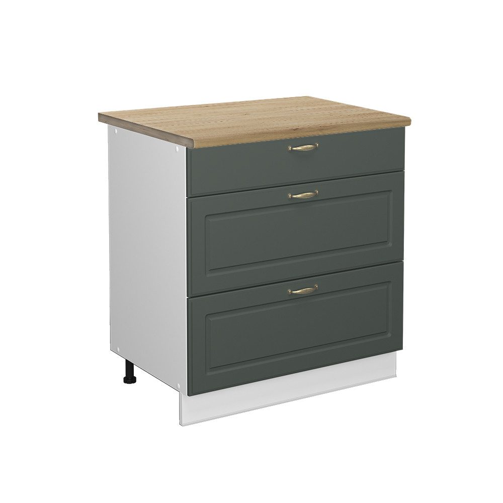 Vicco Unterschrank Fame-Line, Grün-Gold Landhaus/Weiß, 80 günstig online kaufen