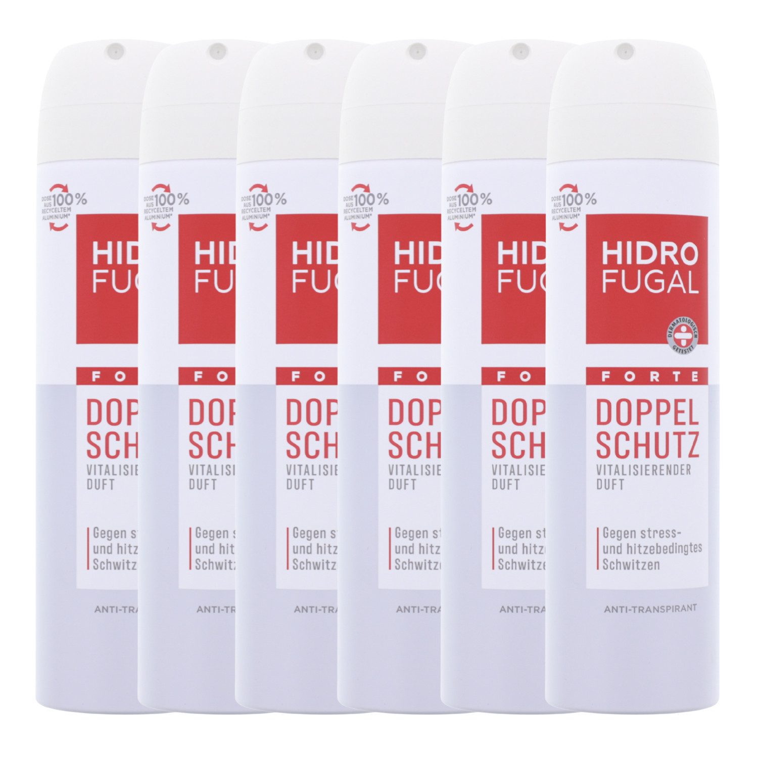 Bodyspray 6x Hidrofugal Forte Doppel Schutz Deo Spray Antitranspirant mit vitali