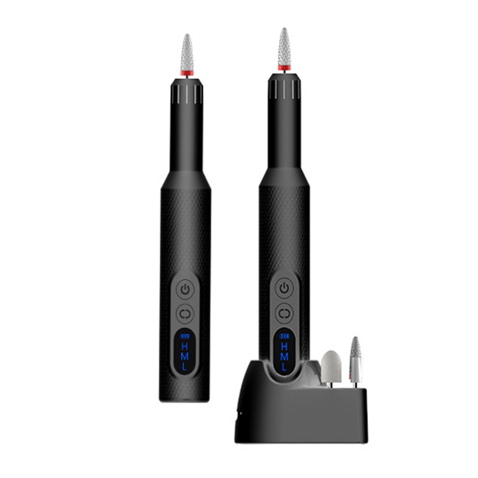 Tidyard Maniküre-Pediküre-Set USB Nagelschleifer, Nagelpolierer, Nutzungsdauer: 90min Schwarz