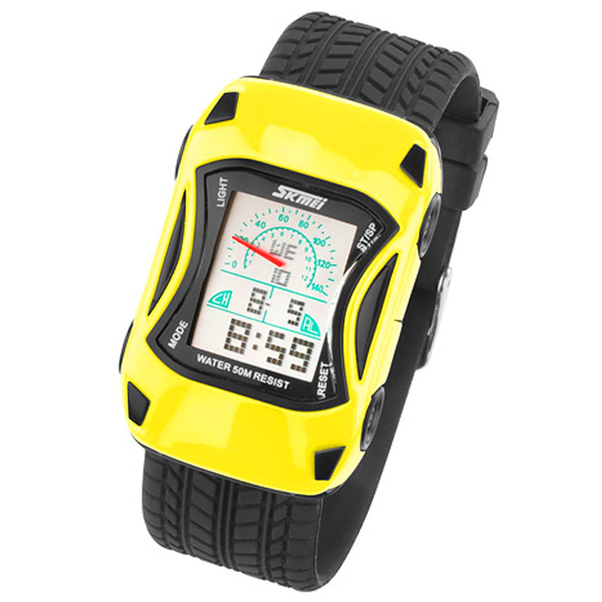 Taffstyle Quarzuhr Kinder Armbanduhr Silikon Auto Digital Alarm Uhr, Jungen Quartz Stoppuhr Sportuhr Kinderuhr Farbige Lernuhr Silikonuhr