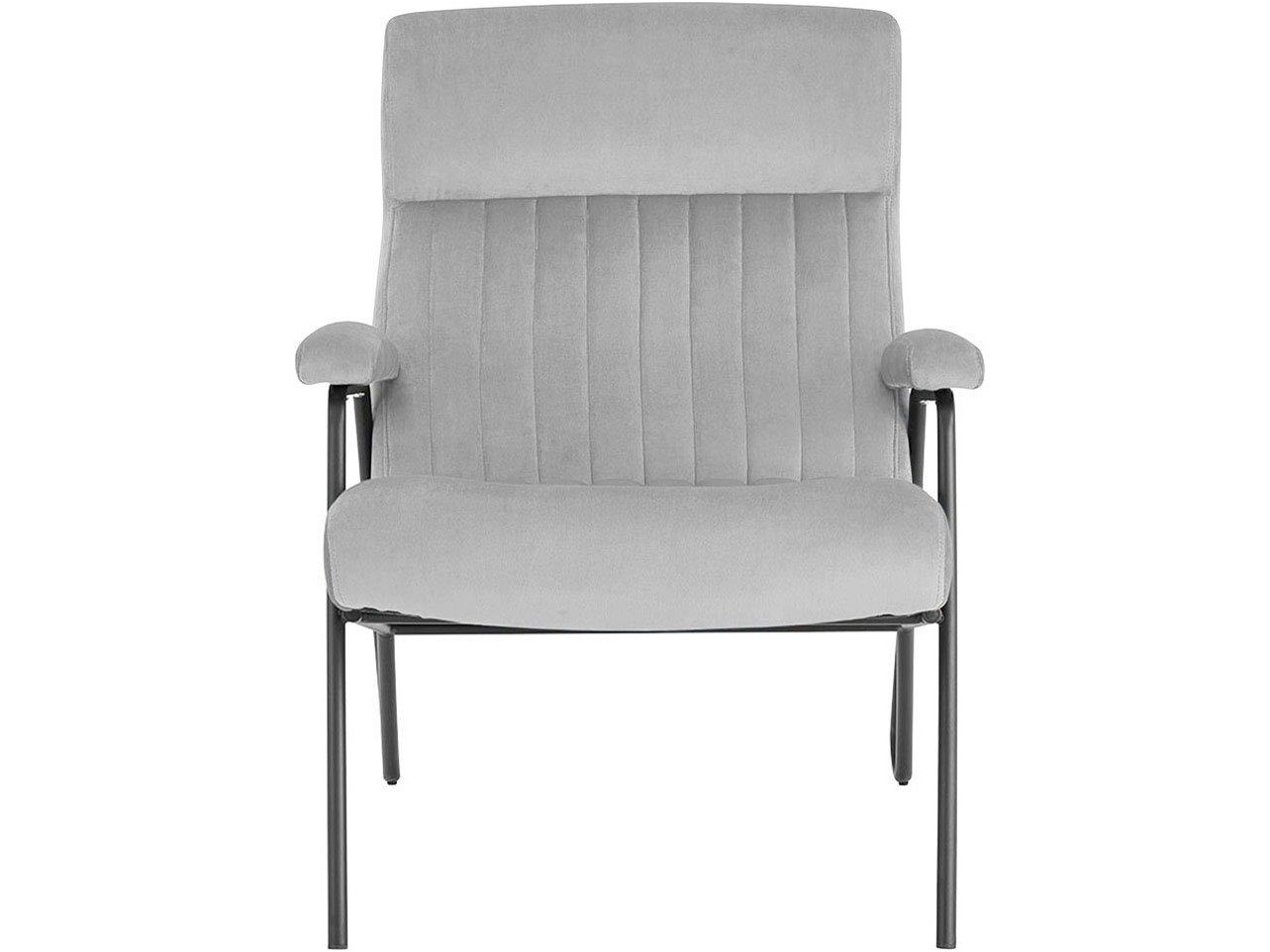 loft24 Loungesessel Randy (1-St), Polsterstuhl Sessel Samtbezug Metallgestell modern