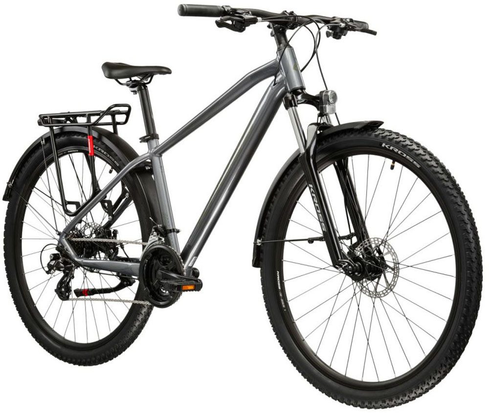 Kross Mountainbike KROSS Mountainbike Hardtail 27,5" Hexagon 2.0 EQ grau 21 Gänge 2026, 21 Gang Shimano ALTUS M310 Schaltwerk, Kettenschaltung