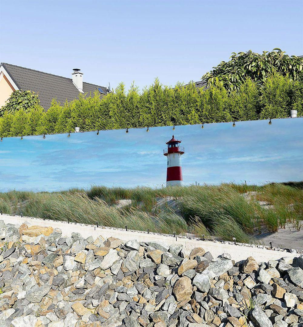 Sichtschutzzaunmatten Zaunbanner Leuchtturm an der Nordsee Sichtschutz Garten Zaun