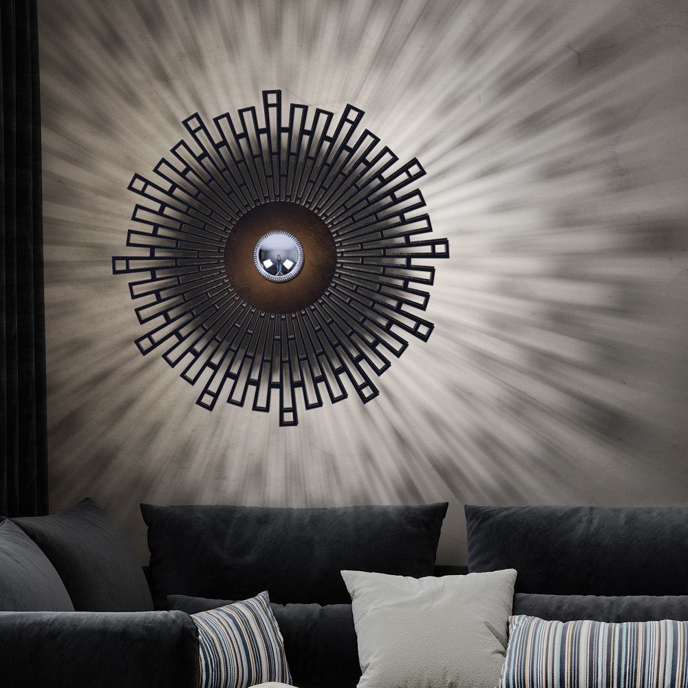 Wandleuchte, schwarz LED Warmweiß, inklusive, nicht Deckenlampe Design Deckenleuchte Holz etc-shop Leuchtmittel