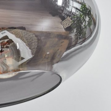 hofstein Wandleuchte moderne Wandlampe aus Metall/Glas in Schwarz/Rauchfarben, ohne Leuchtmittel, Leuchte Up mit Rauchglasschirm (18, 5cm), 1 x E27, ohne Leuchtmittel
