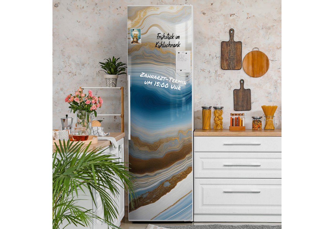Thumbnail - DEQORI Magnetfolie 'Goldene Meeresströmung', beschreibbar Kühlschrank Magnetmatte magnetisch Magnetfolie