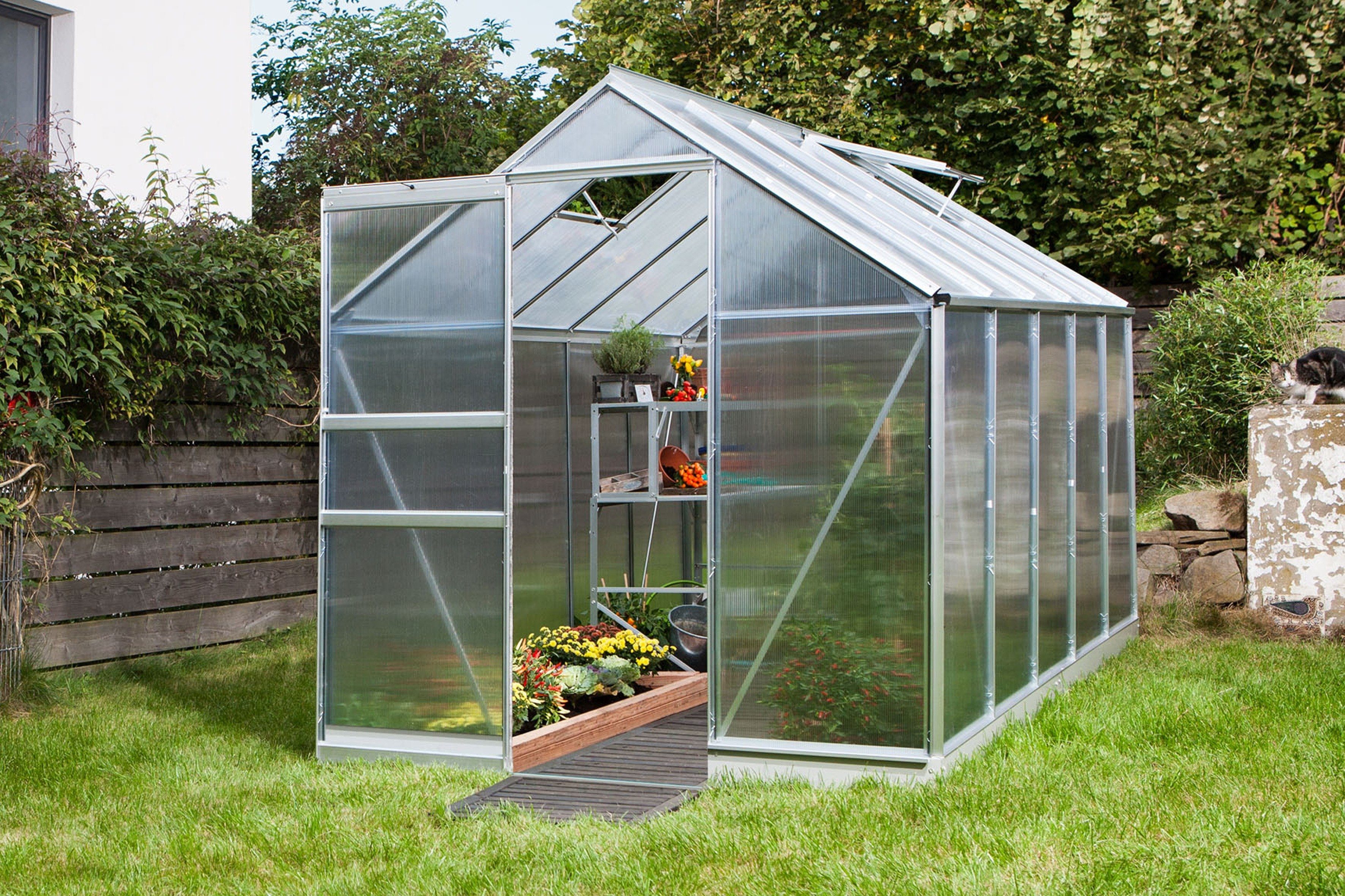 Vitavia Gewächshaus Apollo 6200, BxTxH: 195 x 323 x 207 cm, 6 mm Wandstärke, Spar-Set