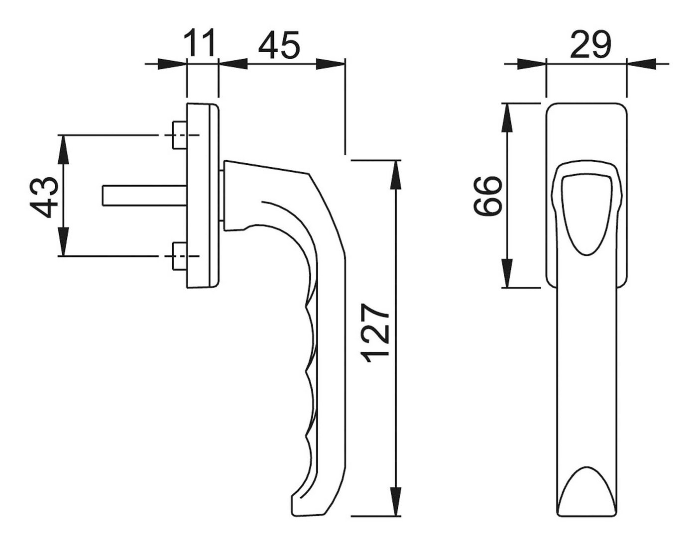Thumbnail - HOPPE Fensterbeschlag, Fenstergriff 013 / U34 F2 NA1503 7 / 035