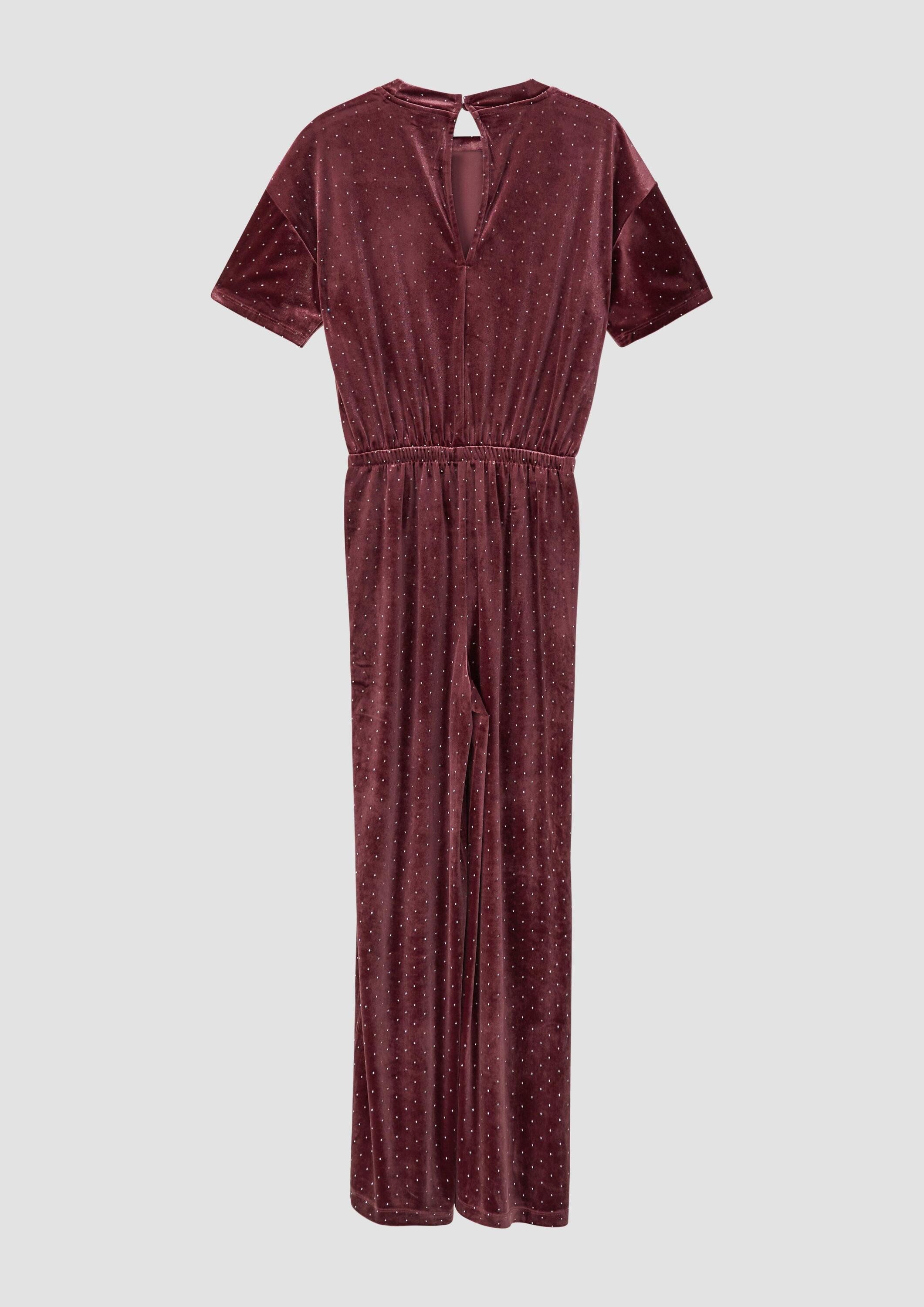 s.Oliver Jumpsuit Overall Festlicher Overall aus Samt mit Glitzersteinen günstig online kaufen