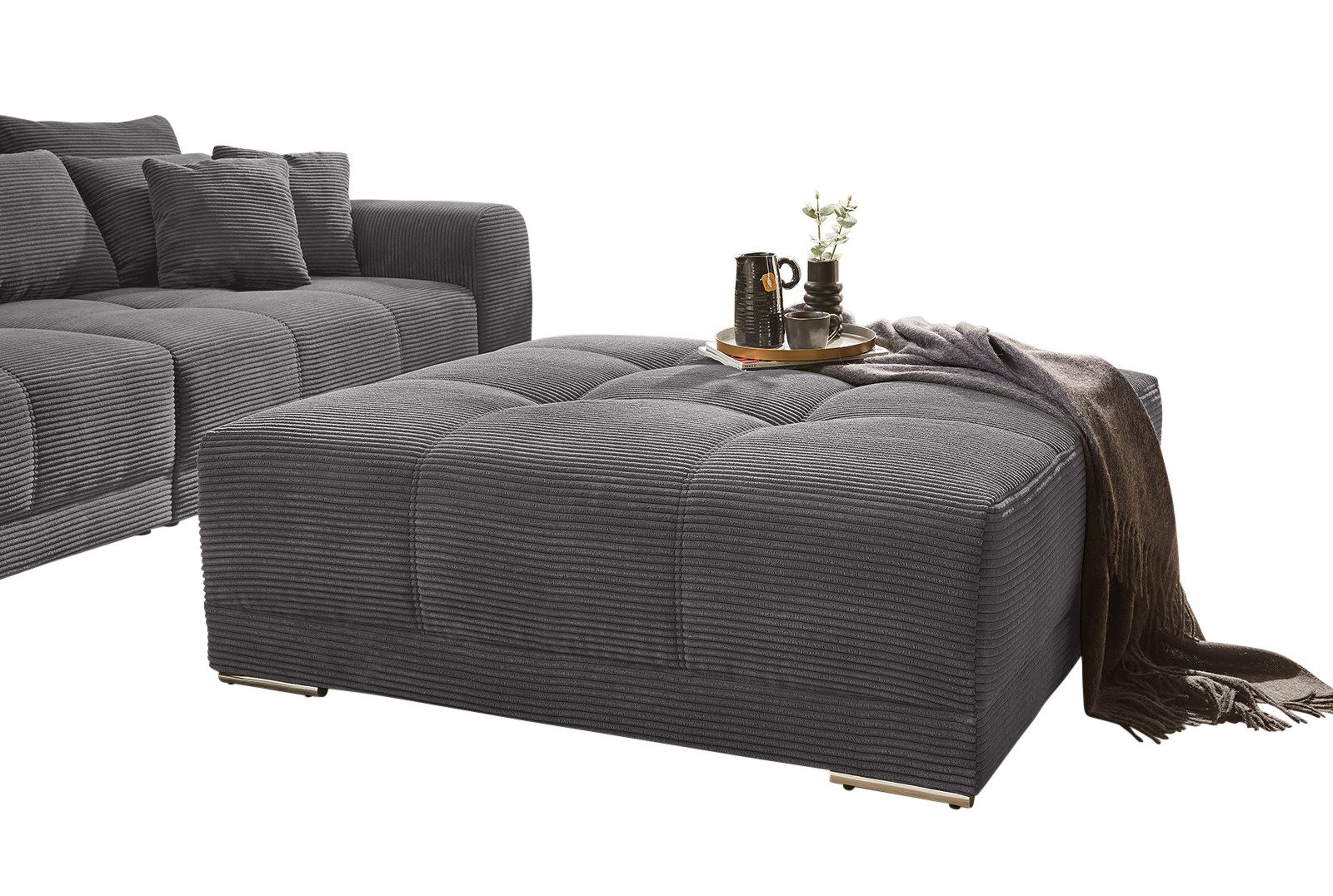 luma-home Polsterhocker 15175 (XXL-Hocker B120/H120/T39 cm mit Federkernpol günstig online kaufen