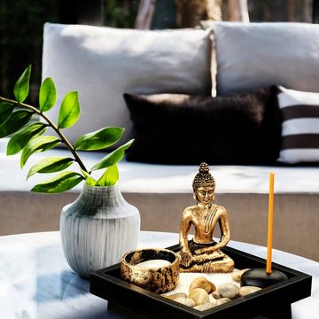 relaxdays Buddhafigur 2 x Zen Garten mit Buddha