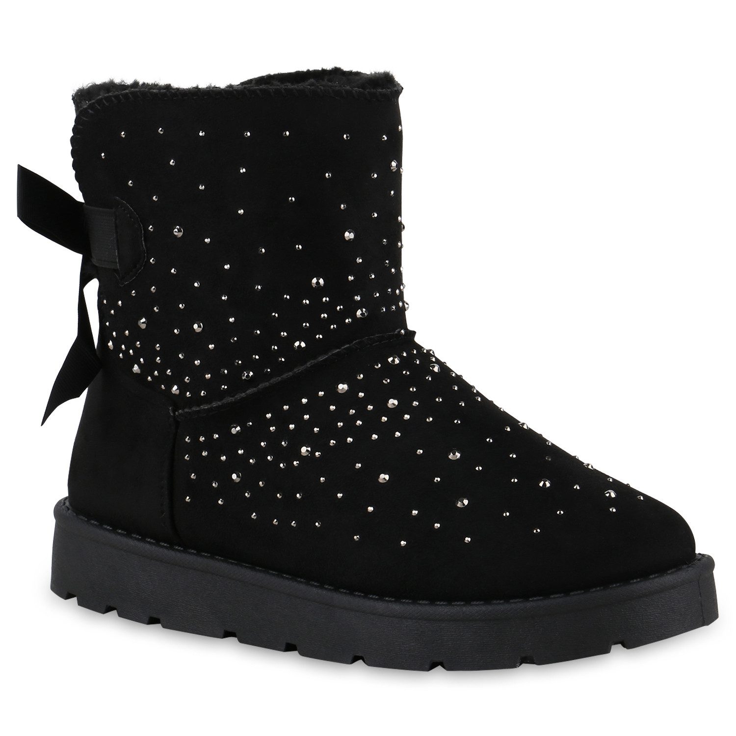 VAN HILL 841504 Winterstiefelette Damen Warm Gefütterte Winter Boots Stiefeletten Bequeme