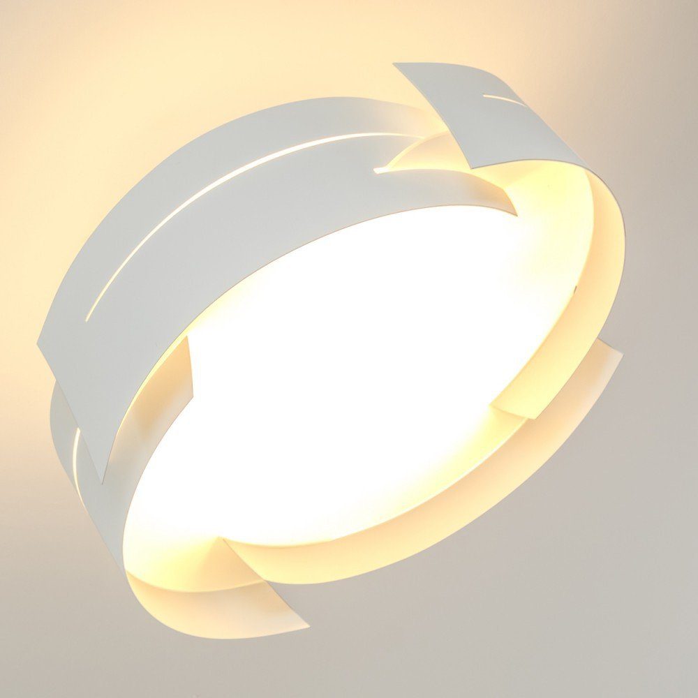 hofstein aus in ohne 3xE27 Weiß, Deckenleuchte runde Metall/Glas Deckenlampe Leuchtmittel, »Spano«