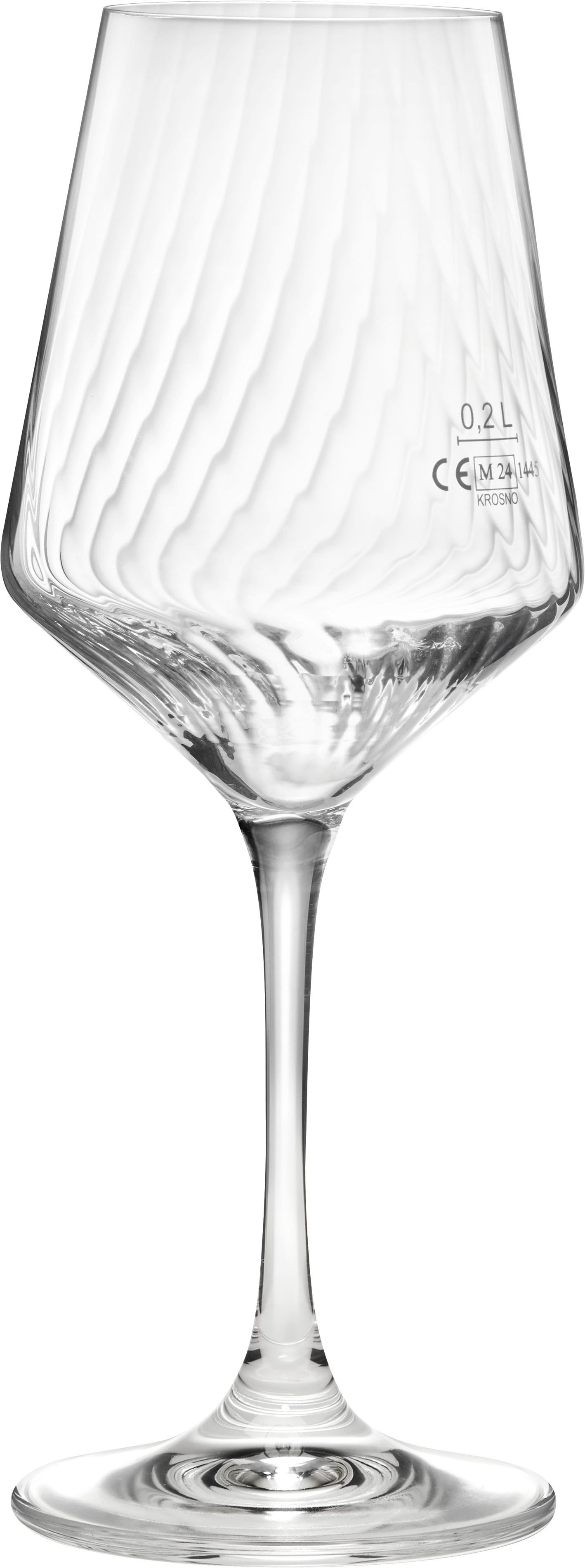 van Well Weinglas Eva, Weingläser 45 cl geeicht, 6 Stück, 6-tlg., Kristallglas, Relief-Optik, spülmaschinengeeignet