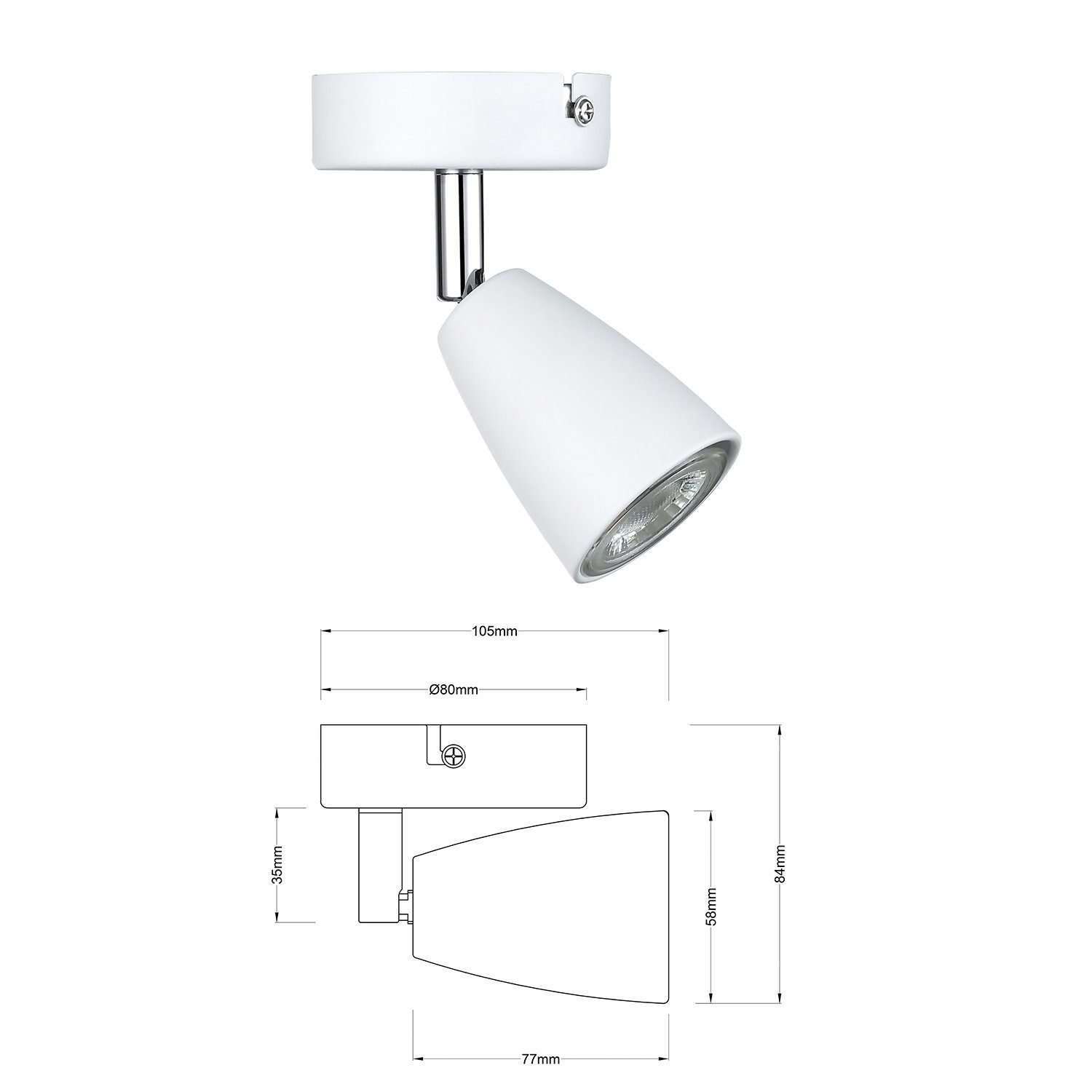 Flammig IMPTS Spotleuchte, Warmweiß, Dimmbar, wechselbar, Wandlampe LED Deckenstrahler, Deckenspots, Nicht LED 1