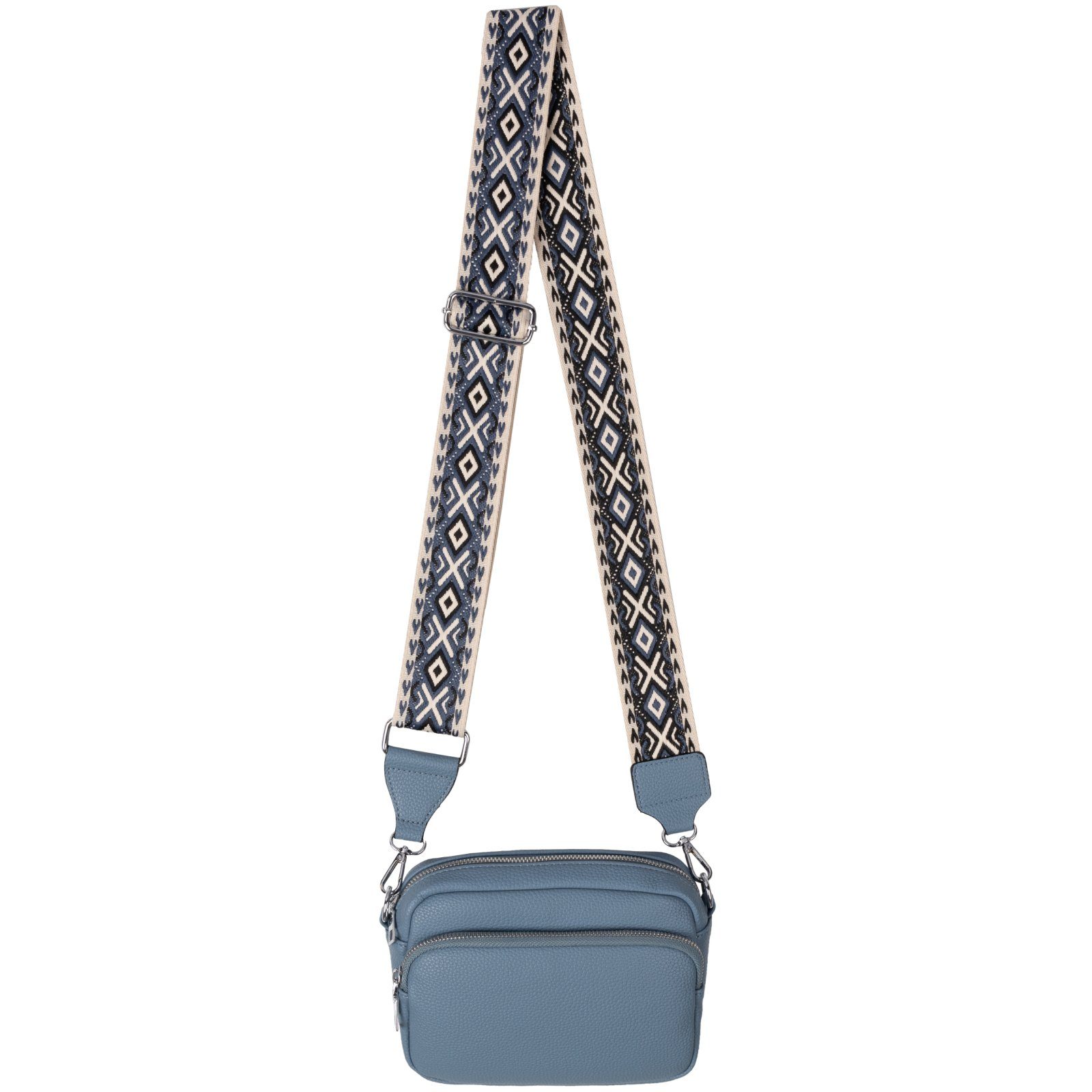 Italy-D, Crossbody-Bag Hüfttasche BLUE Umhängetasche Bauchtasche Umhängetasche CrossOver, Schultertasche, Gürteltasche EAAKIE Kunstleder tragbar als