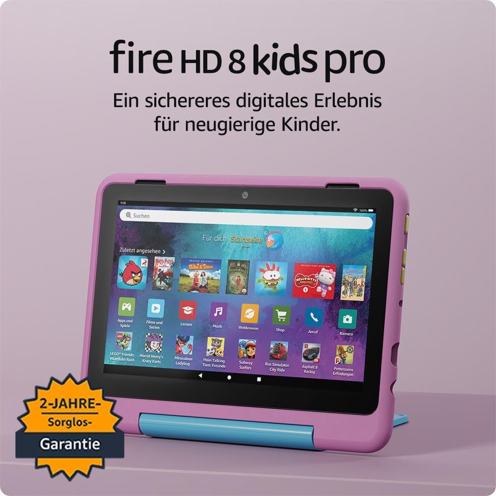 Amazon Fire HD 8 Kids Pro (Neueste Generation) für Kinder von 6-12 Jahren Tablet (8", 32 GB, Fire OS, Werbefreie Inhalte, Kindersicherung, 13 Std. Akkulaufzeit)
