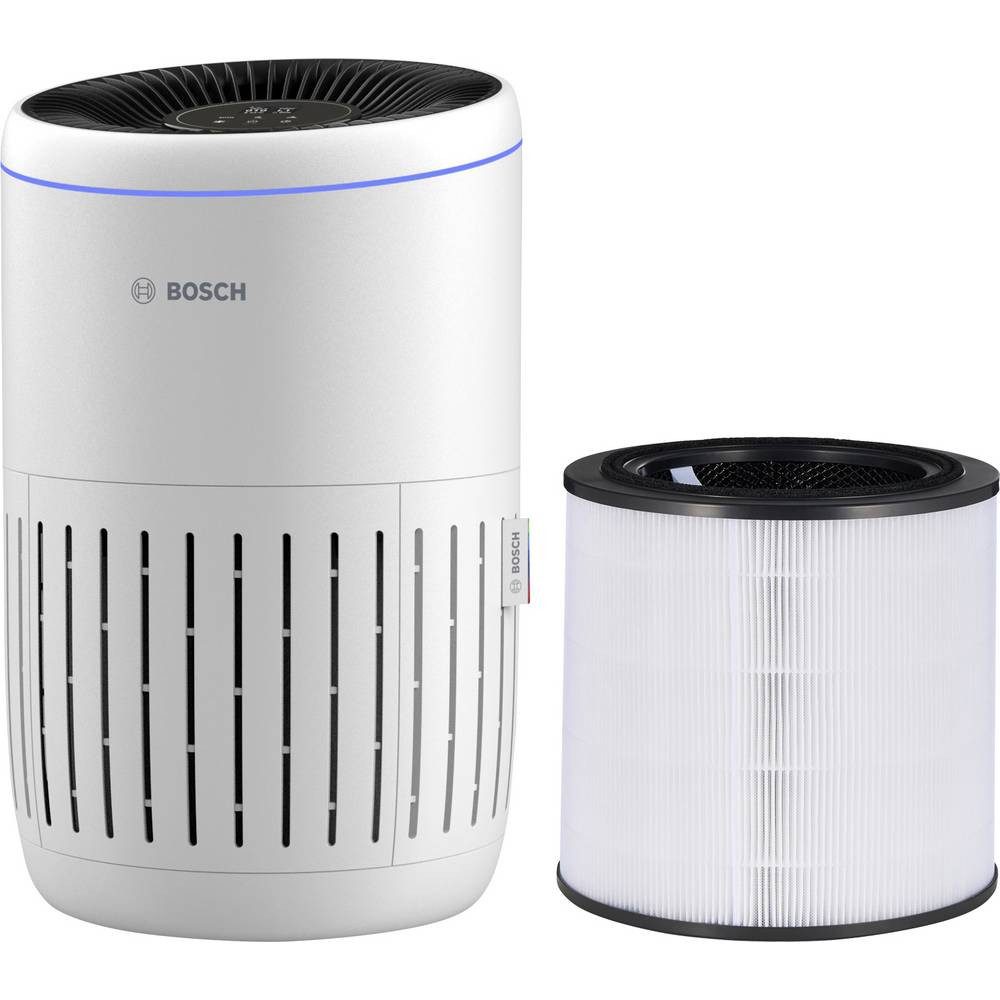BOSCH Luftreiniger Air 2000i+Air 2000 Filter Luftreiniger 37 m² Weiß, Schwarz, App steuerbar, LED-Display, Timer-Funktion, inkl. Ersatzfilter