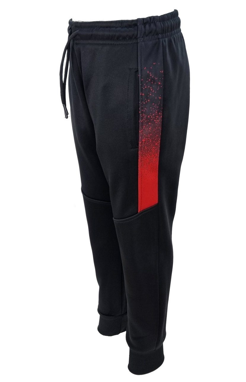 Thermo Freizeitanzug Trainingsanzug Trainingsanzug Jacke Boy Fashion JF1137 (Set, Jogginganzug Jungen/Mädchen Schwarz/Rot Hose) +
