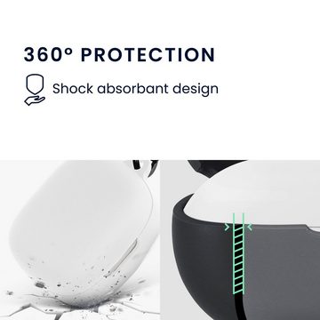 kwmobile Kopfhörer-Schutzhülle Hülle für JBL Live Pro 2 TWS Kopfhörer, Silikon Schutzhülle Etui Case Cover Schoner in Weiß