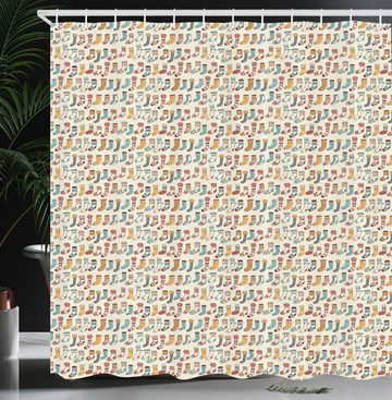 Abakuhaus Duschvorhang Moderner Digitaldruck mit 12 Haken auf Stoff Wasser Resistent Breite 175 cm, Höhe 180 cm, skandinavisch Doodle Socken Pattern