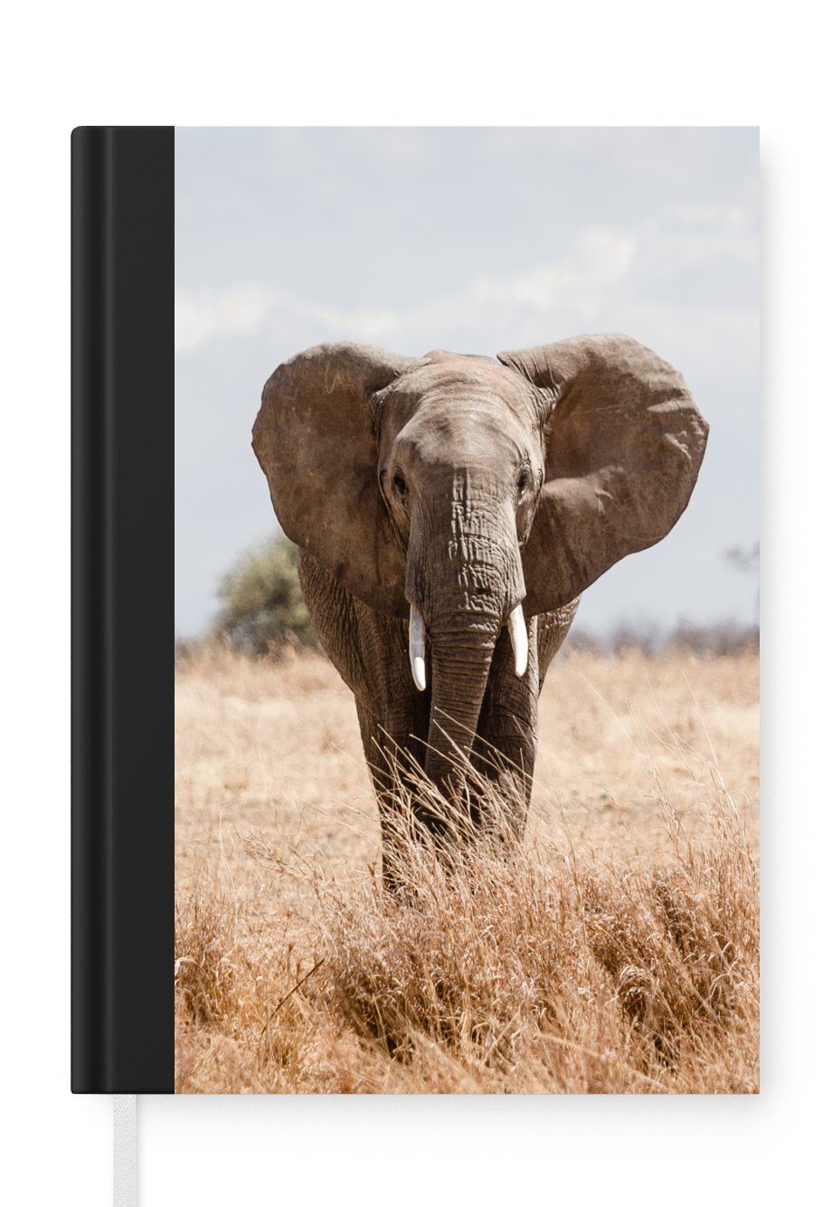 MuchoWow Notizbuch Elefant - Natur - Tiere - Porträt, Journal, Merkzettel, Tagebuch, Notizheft, A5, 98 Seiten, Haushaltsbuch