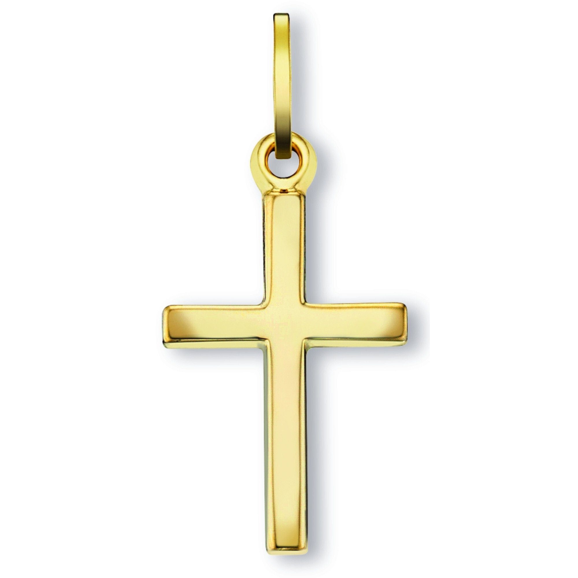 ONE ELEMENT Kettenanhänger Kreuz Anhänger aus 333 Gelbgold, Damen Gold  Schmuck, Verschluss : verlötete Öse (beweglich)