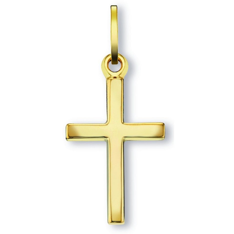ONE ELEMENT Kettenanhänger Kreuz Anhänger aus 333 Gelbgold, Damen Gold  Schmuck, Verschluss : verlötete Öse (beweglich)
