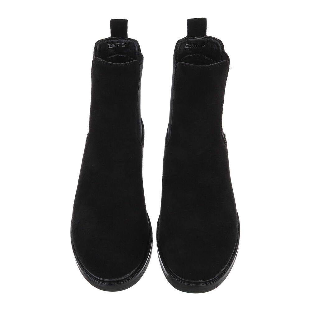 Ital-Design Damen Chelsea Freizeit Chelseaboots (84337990) Blockabsatz Chelsea Boots in Schwarz