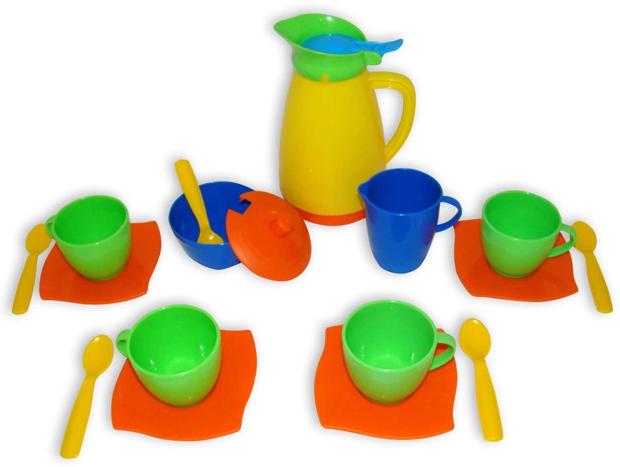 WADER QUALITY TOYS Spielgeschirr Kaffeeservice 16 tlg Teeservice Kinderservice, (Set)