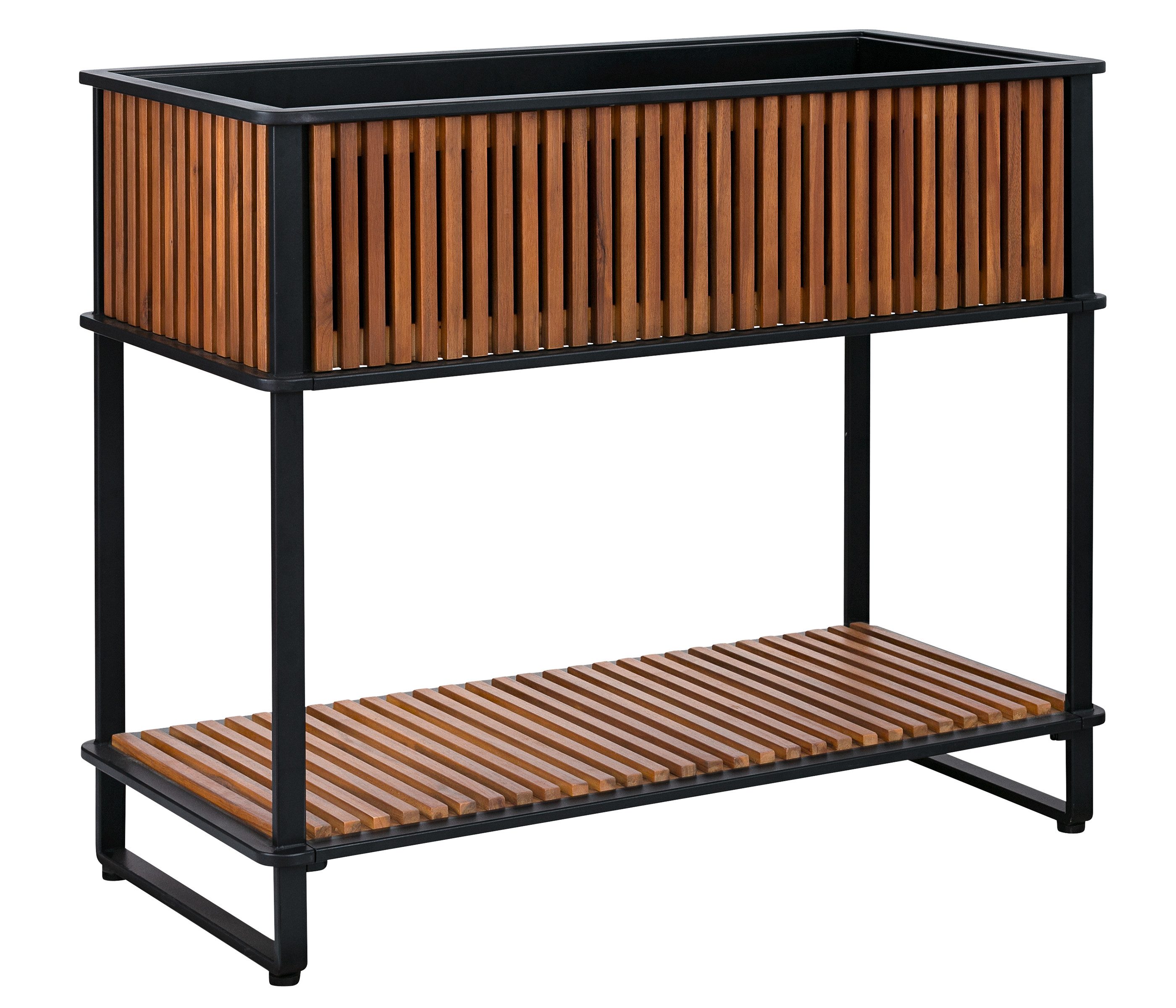 Dehner Hochbeet Balkon-Hochbeet Boston, versch. Größen, aus FSC® zertifiziertem Akazienholz, für Kräuter, Gemüse und Blumen