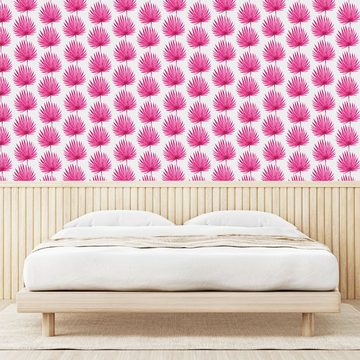Abakuhaus Vinyltapete selbstklebendes Wohnzimmer Küchenakzent, Blatt Aquarell-Rosa-Blätter