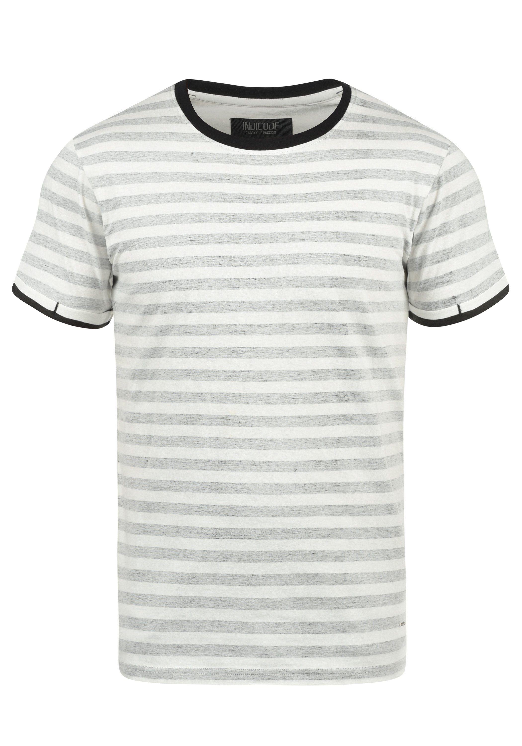 Indicode Rundhalsshirt IDReni Kurzarmshirt mit Streifen Black (999) | T-Shirts