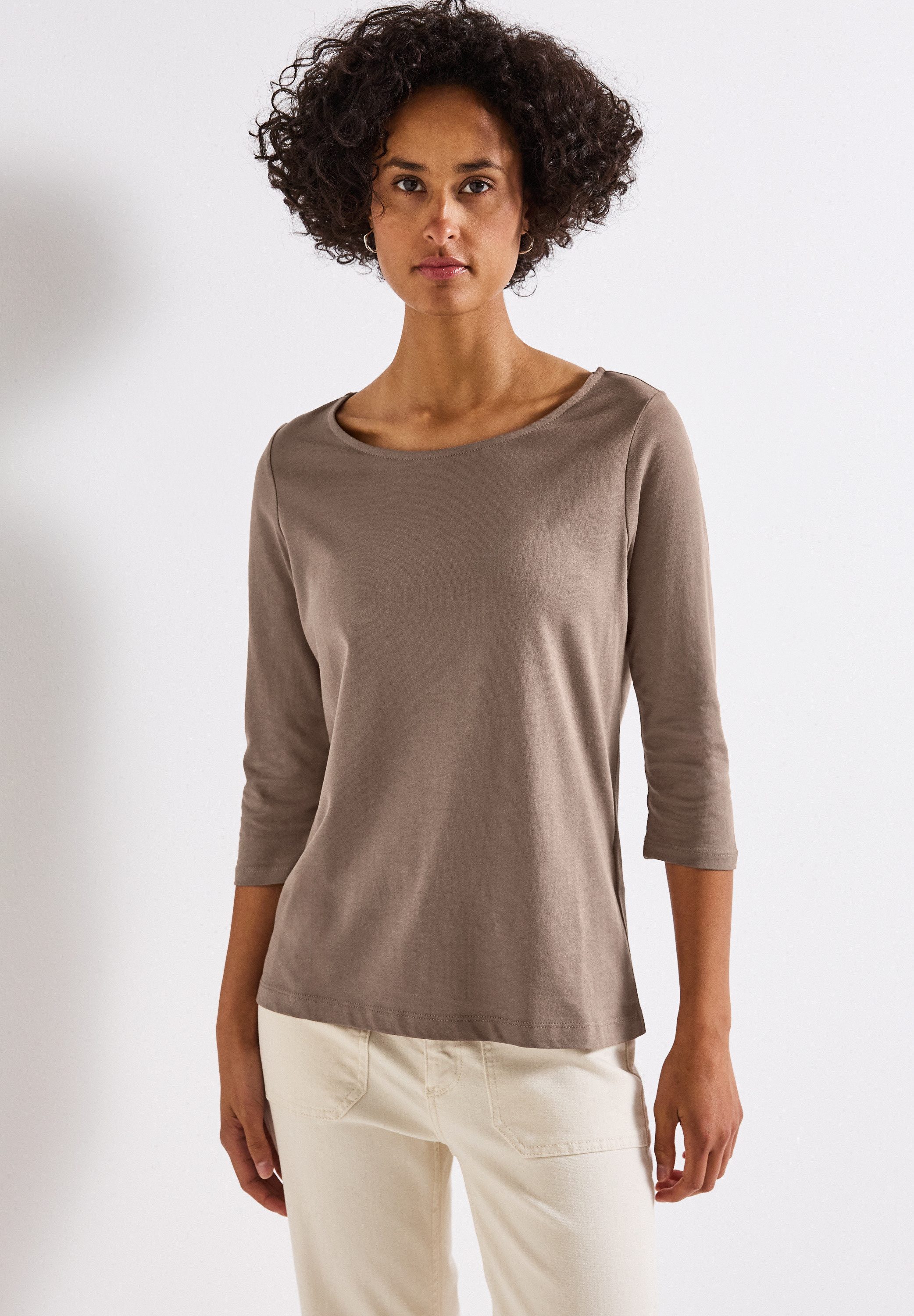 STREET ONE Langarmshirt, aus Baumwolle mit Stretchante günstig online kaufen