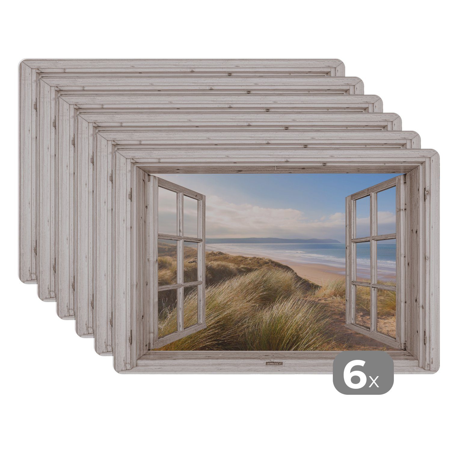 MuchoWow Platzset Durchblick - Strand - Meer - Dünen - Strandgras - Sand - günstig online kaufen