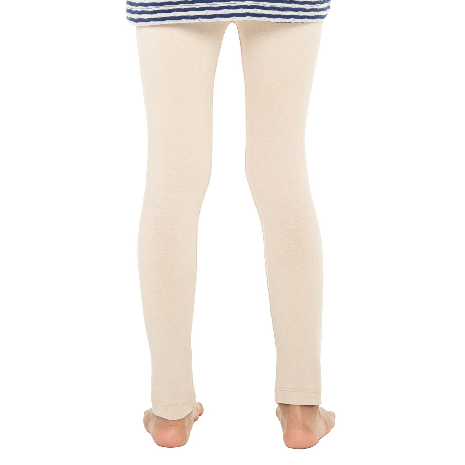 celodoro Leggings Kinder Leggings, stretchige aus Hose Baumwolle Jersey Beige