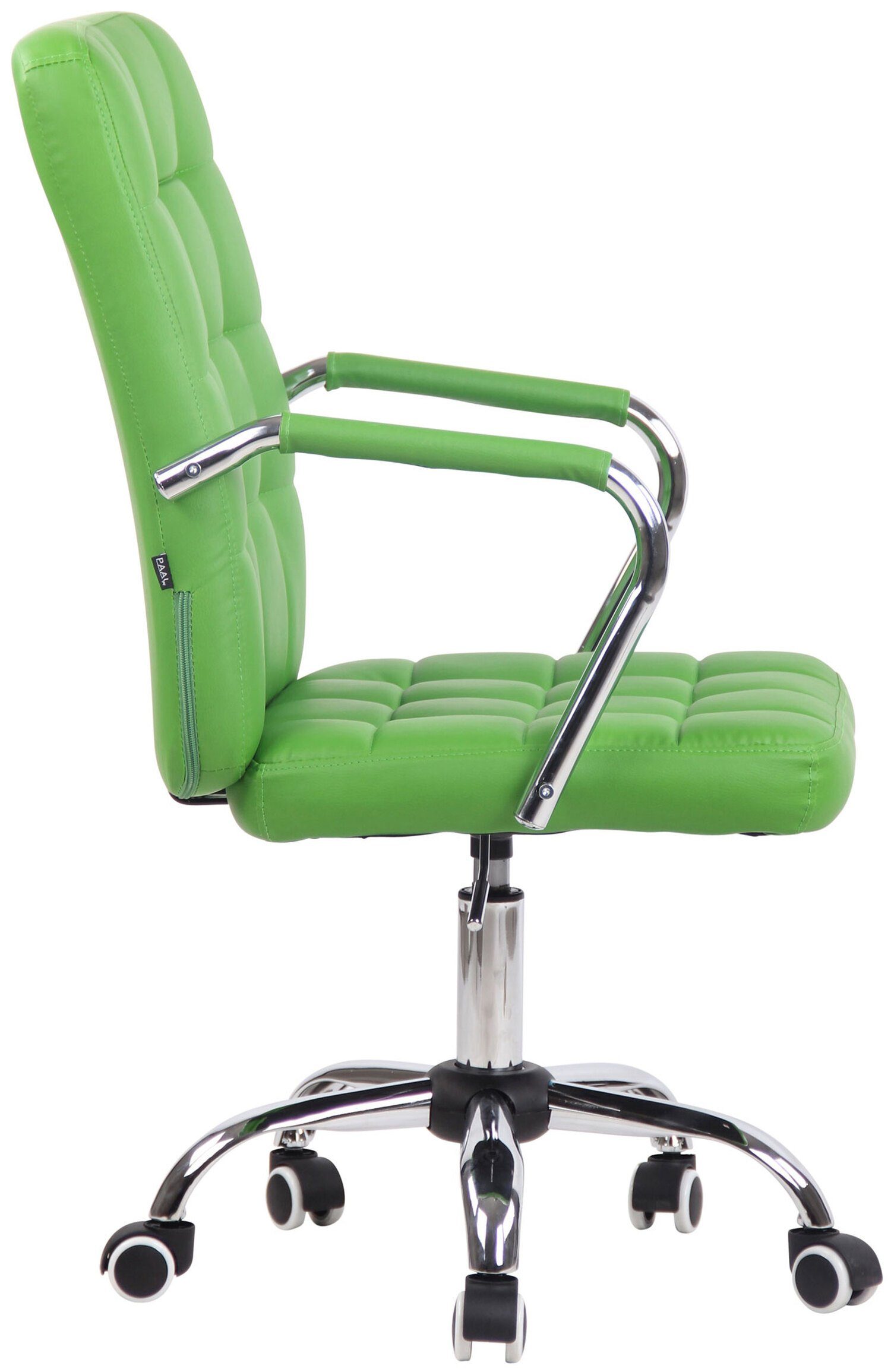 bequemer Sitz: 360° Kunstleder Bürostuhl Drehstuhl, - grün Rückenlehne Tenor XXL), Chefsessel, chrom drehbar Gestell: (Schreibtischstuhl, Metall TPFLiving und Bürostuhl - höhenverstellbar mit