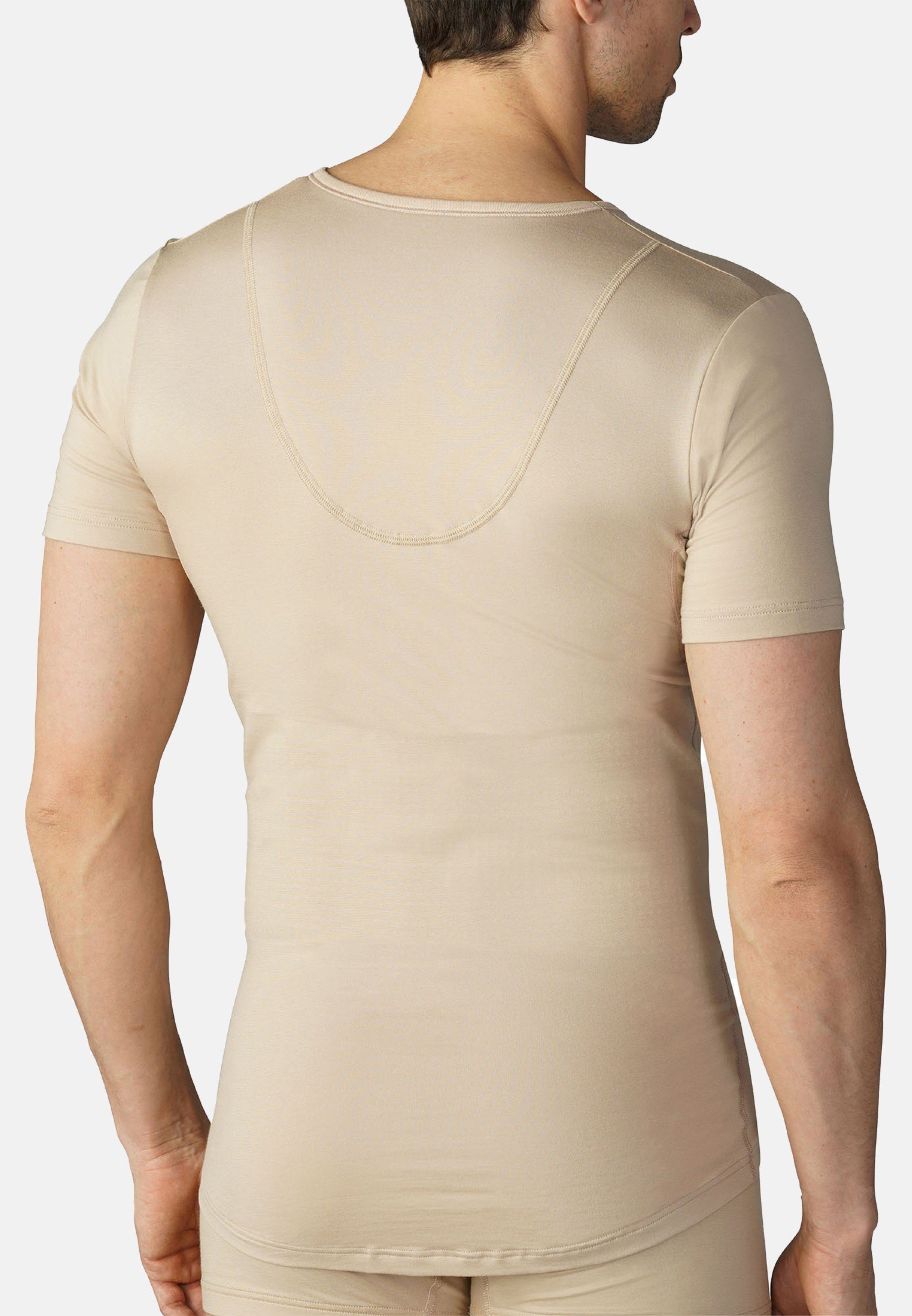 Shirt Mey Thermoregulierend Light-Beige Dry - Unterhemd Kurzarm / Cotton Baumwolle Unterhemd - (1-St)