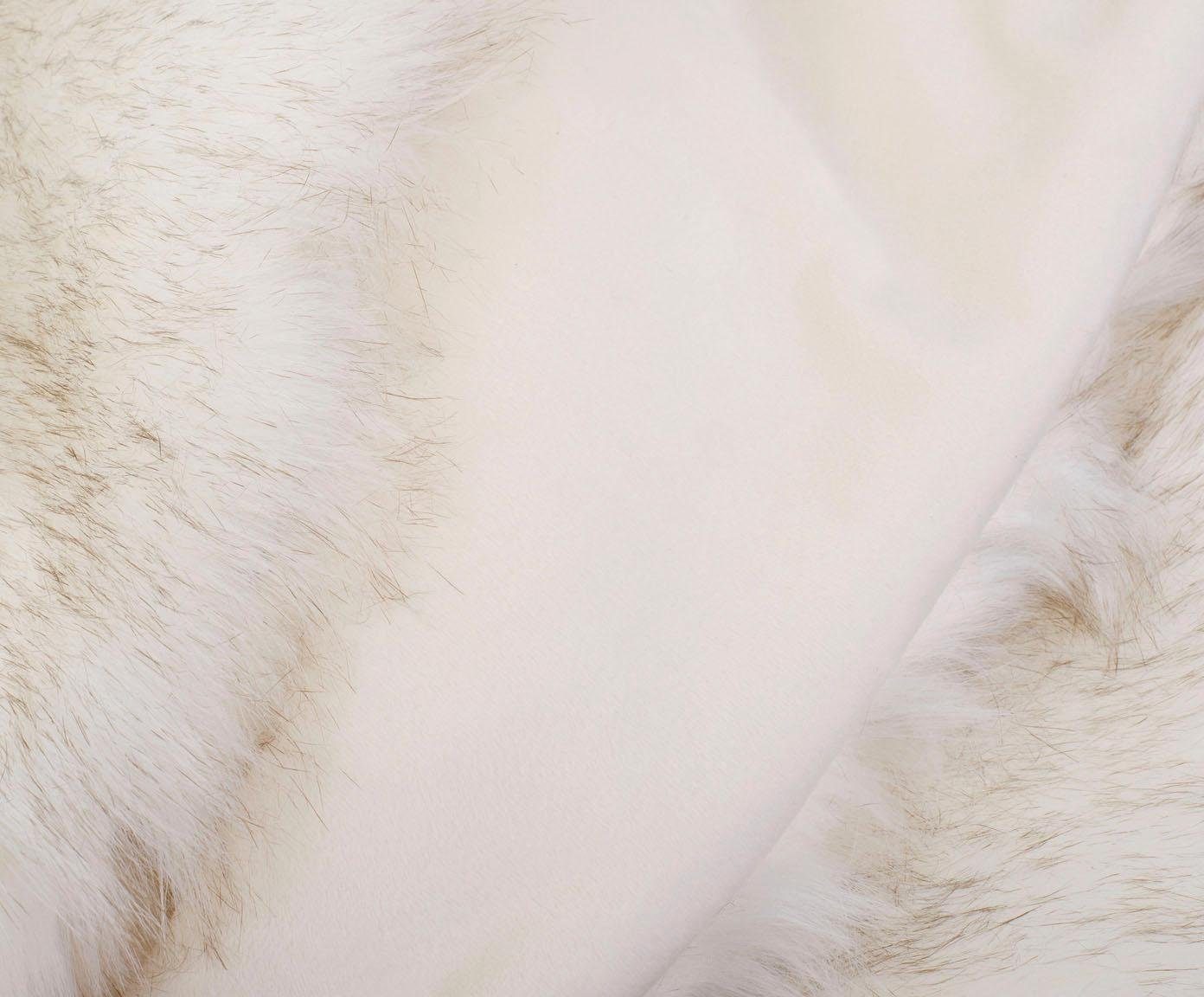 Wohndecke Schneefuchs, Gözze, mit Kunstfell, Kuscheldecke