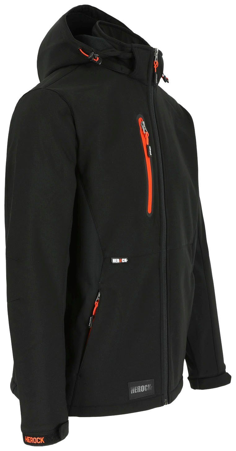 Herock Softshelljacke Trystan Softshell-Jacke Wasserabweisend, winddicht, Thermo-Softshell, abtrennbare Kapuze