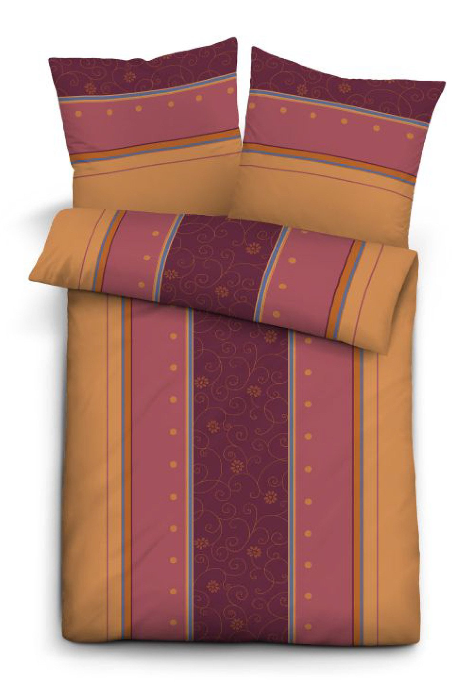 Biberna Bettwäsche Biberna Biber Bettwäsche 135x200 80x80 cm in Aubergine, Biber, warme Biberna Biber-Bettwäsche in Normalgröße
