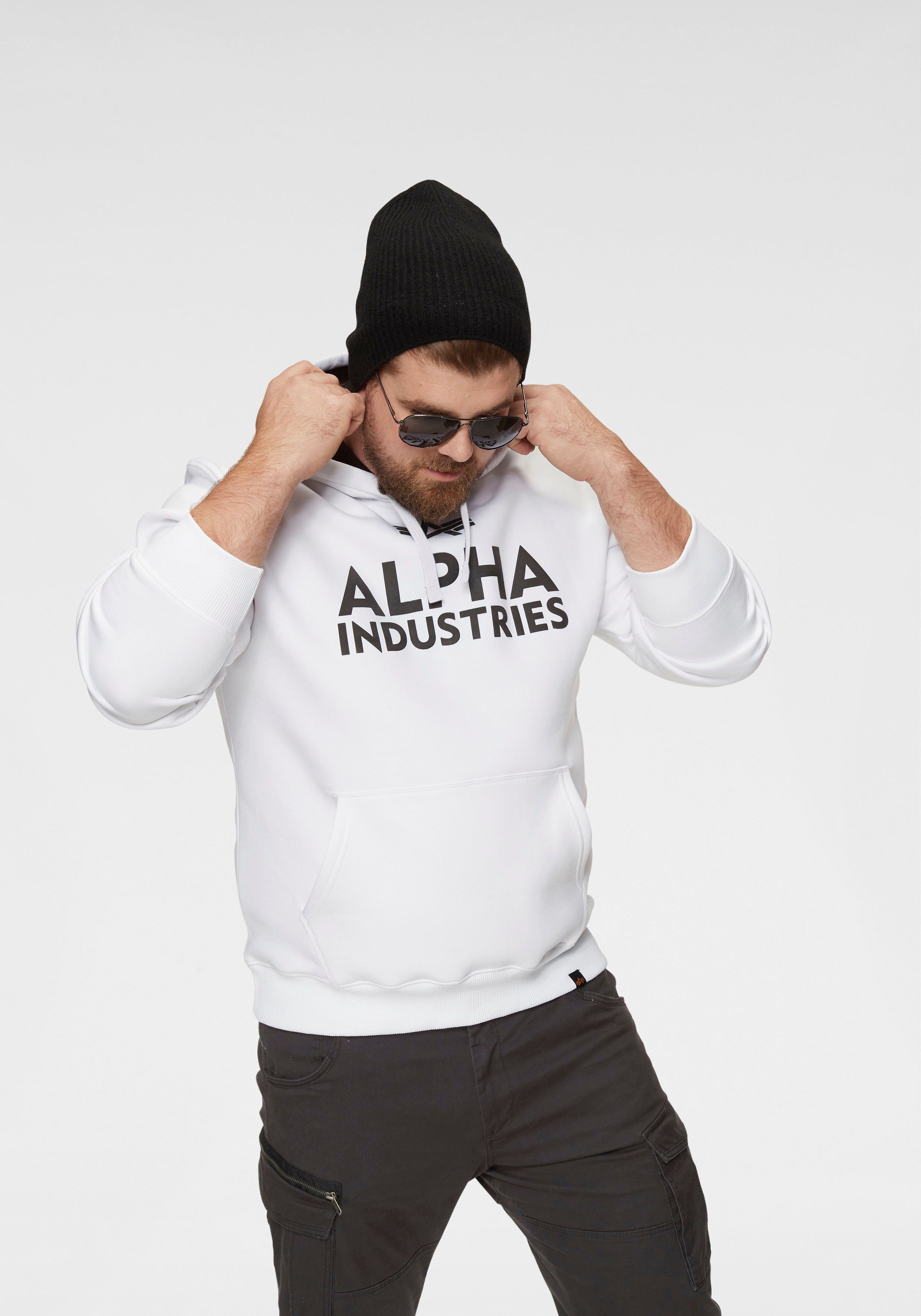 Alpha Industries Kapuzensweatshirt weiß