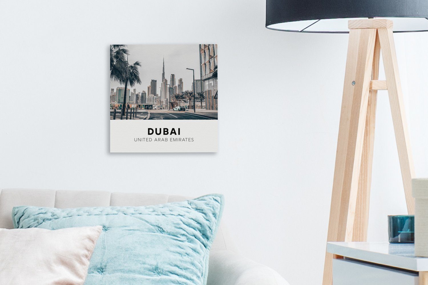St), - Leinwandbild OneMillionCanvasses® Schlafzimmer für Skyline, Leinwand Wohnzimmer (1 Dubai Bilder - Straße